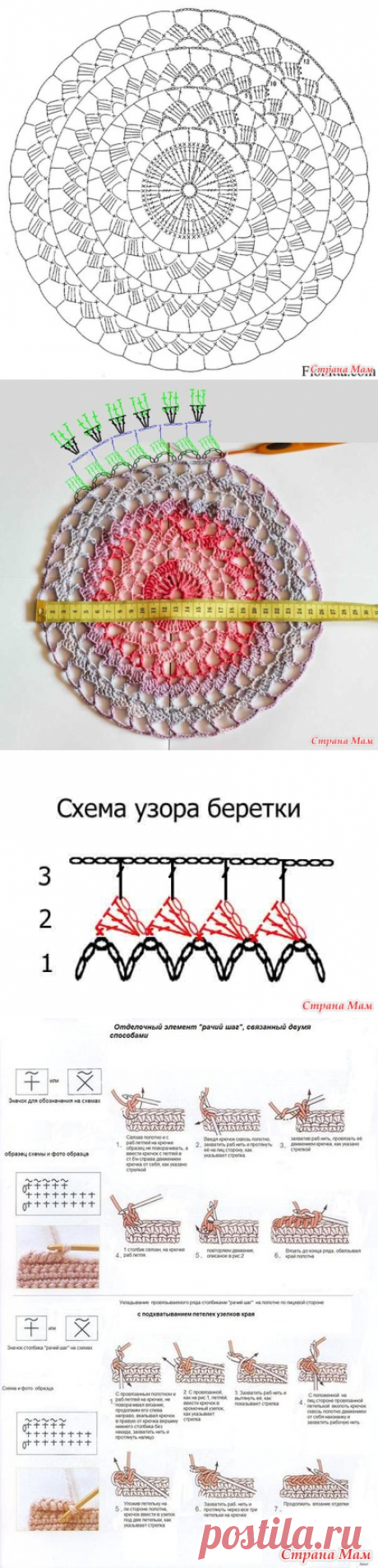 Ажурная беретка от Голубки. Он-лайн. - Страна Мам