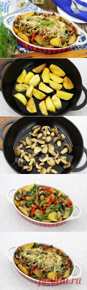 Как приготовить картофель с грибами в духовке