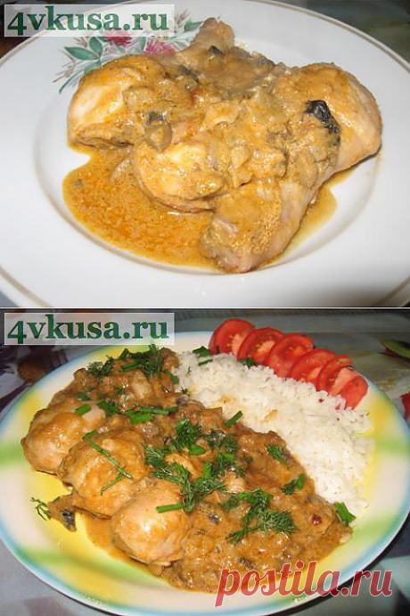 Курица в кабачковой икре с грибами. Фоторецепт. | 4vkusa.ru