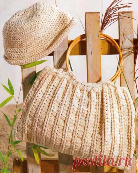 Красивая летняя сумка и панама крючком (схема и описание вязания) | Рукоделие