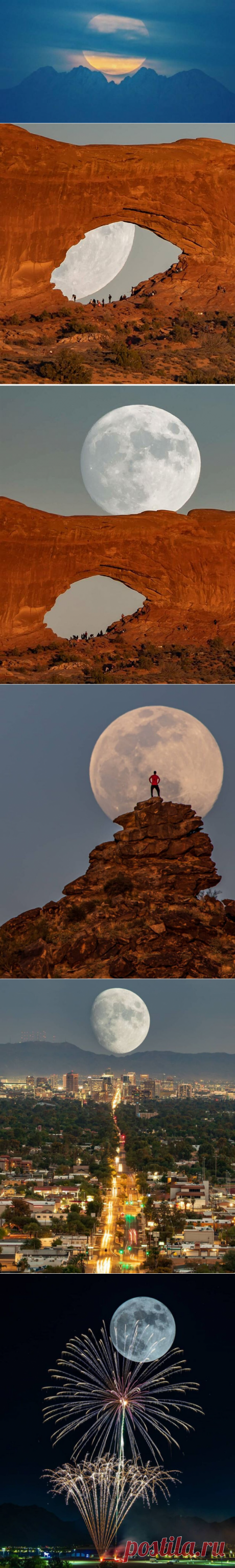 Без фотошопа: фотограф с помощью трюков с камерой делает снимки огромной Луны