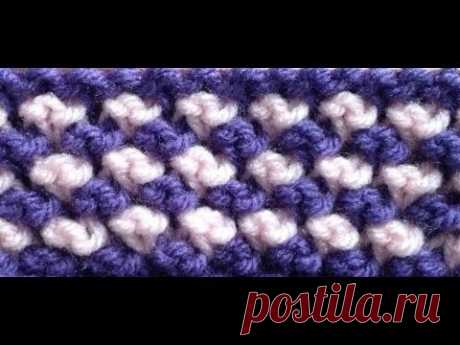 How to Knit Two Color Bee Stitch by ThePatterfamily