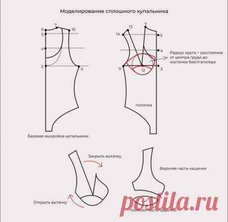 ​Слитный купальник с чашечками