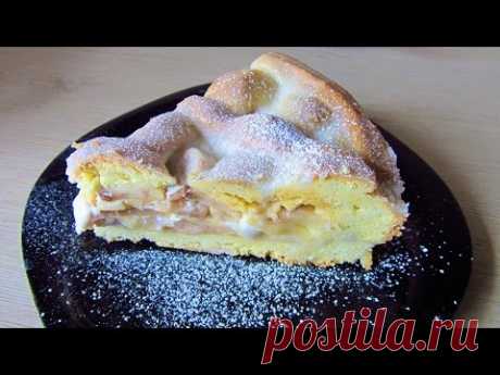 Рецепт: Пирог с яблоками и сметанным кремом на RussianFood.com