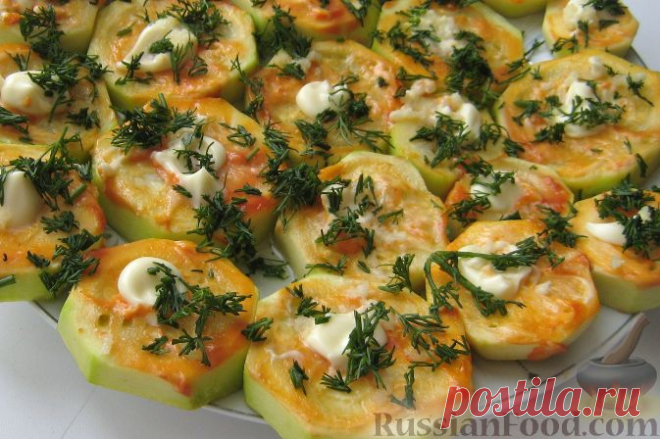 Рецепт: Кабачки, печенные в духовке на RussianFood.com