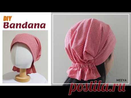 DIY Bandana| 두건 만들기| Pattern included |반다나| 헤어스카프| 머리수건| Head band| Hair scarf|도안|패턴포함|バンダナ