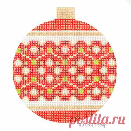 NTG KB094 - Verona Bauble - Padua Introducing Kirk &amp; Bradley's line of stitch printed canvases. This canvas was printed using state of the art printing technology. Verona Bauble - PaduaStyle: NTG 094Size: 4" RoundMesh: 18
