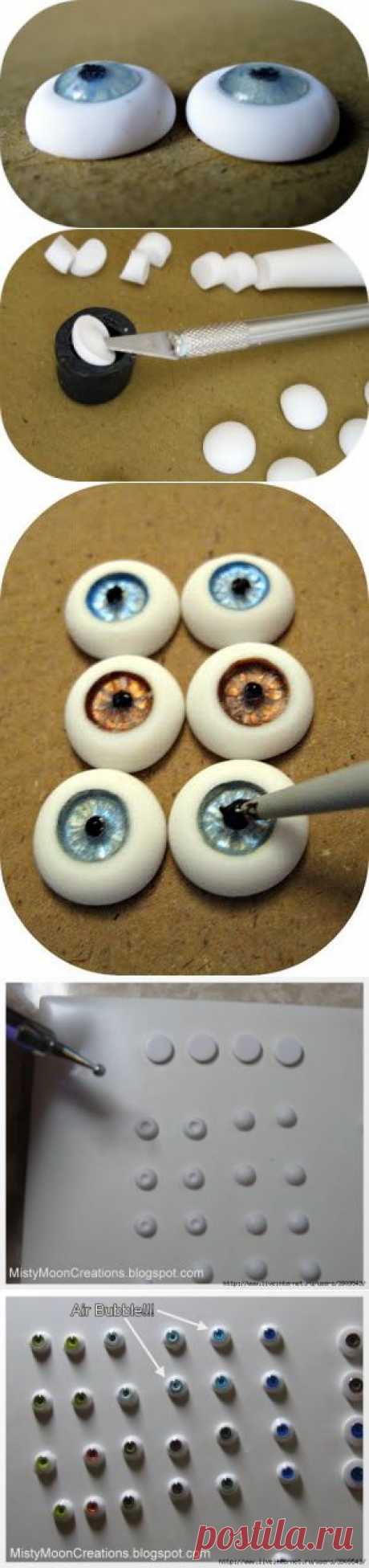 Глаза для игрушек из фимо и эпоксидки (2 МК)