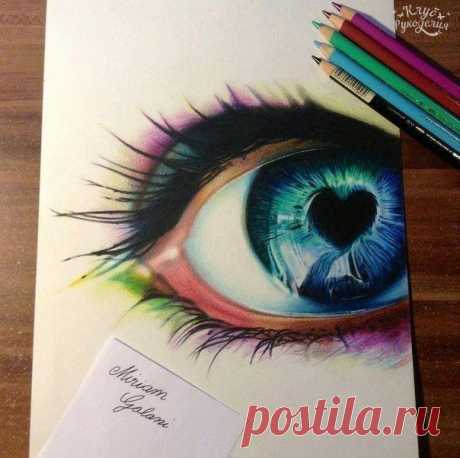 Рисунок цветными карандашами, круто?❤ / Рукоделие