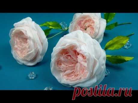 Английская роза из ткани - YouTube