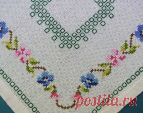Items similar to Fine Detailed Embroidered Vintage Tablecloth Floral Design Handmade on Etsy
