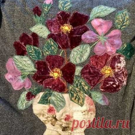 Une petite veste toute simple #broderie #applique #bouquet #fleurs #eglantine