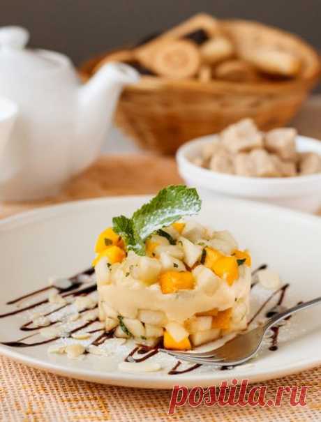 Десерт з осінніх фруктів з маскарпоне і манго | La-Minute