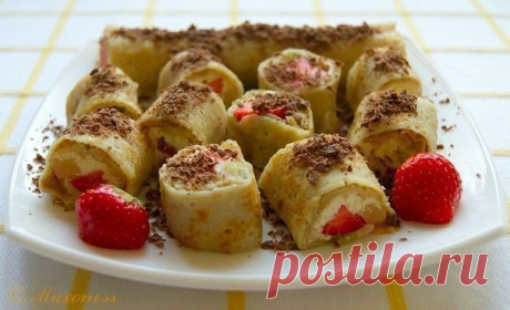 Вкусные и лёгкие сладкие роллы с творожно-фруктовой начинкой » В сети – себя просвети! - Развлекательный портал!