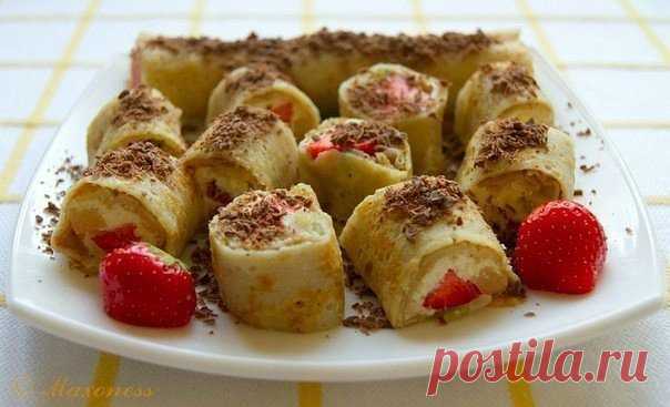 Вкусные и лёгкие сладкие роллы с творожно-фруктовой начинкой » В сети – себя просвети! - Развлекательный портал!