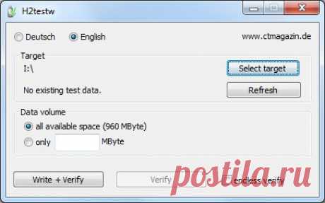 Тестирование памяти флешки (flash) программой H2testw.