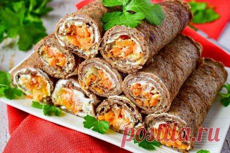 Печеночные блины с начинкой — заготовки