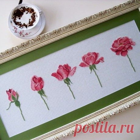 Утонченная вышивка миниатюрных роз