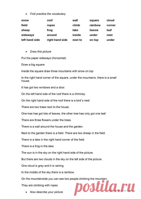 Listen/Read and Draw worksheet - Free ESL printable worksheets made by teachers