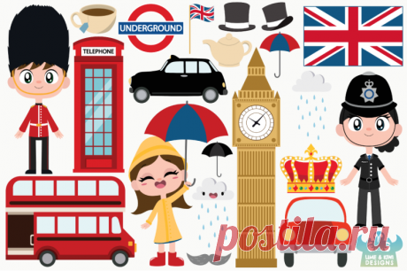 UK London Clipart, Instant Download Vector Art By Lime and Kiwi Designs | TheHungryJPEG.com
