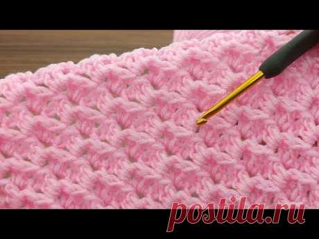 Amazing 💯👌pink color Very easy crochet filled pistachio baby blanket model online tutorial