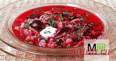 Холодный борщ селянский - кулинарный рецепт. Миллион Меню