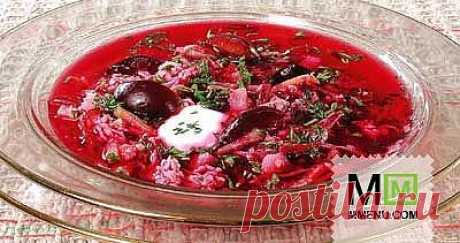 Холодный борщ селянский - кулинарный рецепт. Миллион Меню