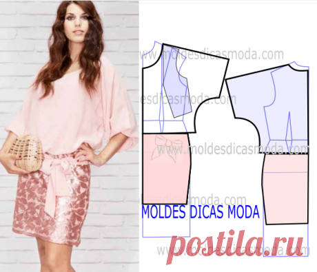 VESTIDO COM DOIS TECIDOS -267 | Moldes Dicas Moda Analise de forma correta o desenho da transformação do molde de vestido com dois tecidos para poder fazer a leitura de forma correta. Este passo é importante para entender o processo da transformação do molde base. Este vestido tem design simples e veste de forma casual e muito elegante. MOLDE…