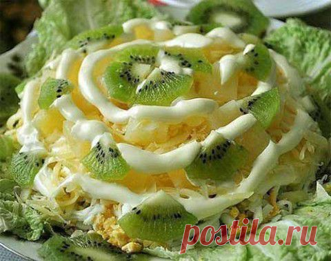 Салат с ананасом | Домашняя кулинария