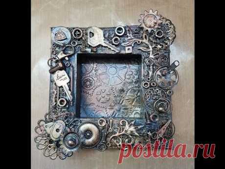Mixed Media Steampunk Altered Frame - YouTube