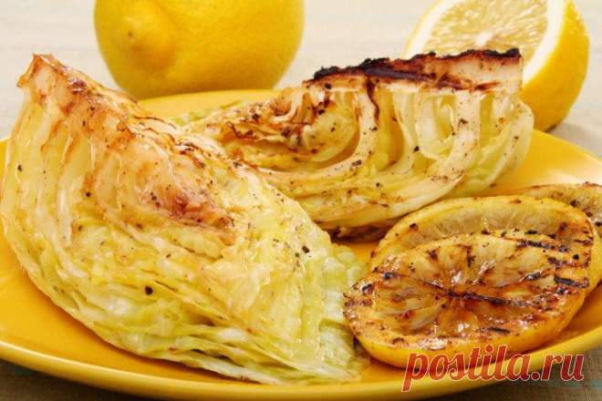 Жареная капуста с лимонным соусом