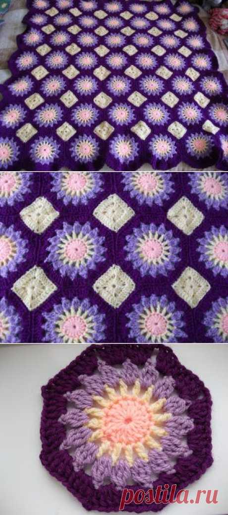 Purple Suns Blanket .Фиолетовое одеяло с солнышками.