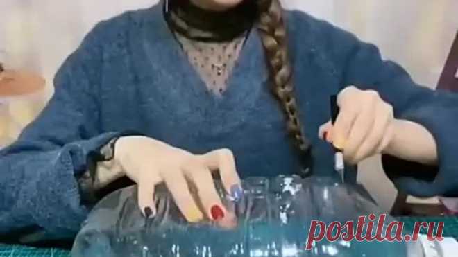 Красивые кашпо из пластиковых бутылок
