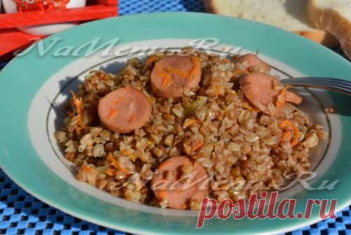 Гречка с сосисками в мультиварке