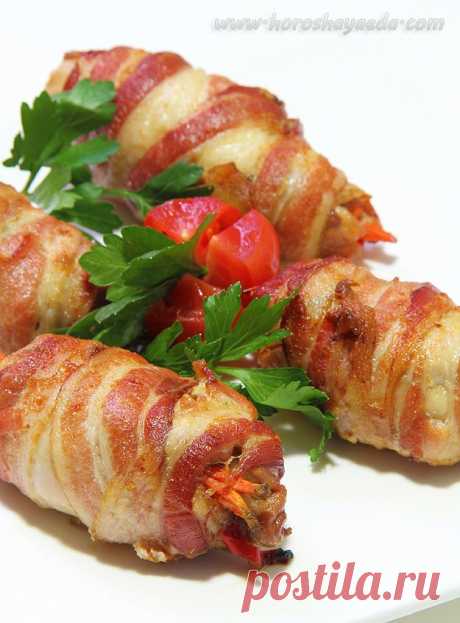 Из серии готовим с беконом... Куриные крутелики - Вкусные рецепты