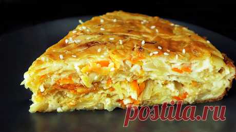 Очень вкусный капустный пирог: Минимум теста, максимум начинки
