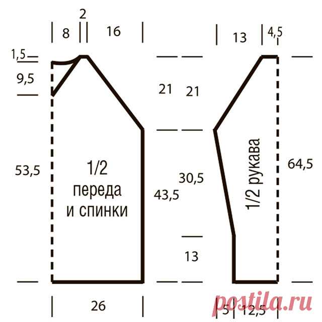 Пуловер с большими ажурными ромбами спицами – 4 схемы с описанием в нежных оттенках - Пошивчик одежды