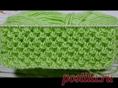 Ажурные узоры спицами. Сеточка с перекидами.