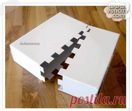 Вязание на картонной коробке (оригинальный способ вязания