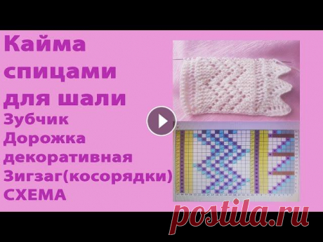 Кайма спицами для пуховой  шали МК образца мини-платка / СХЕМА Это видео для начинающих, кто хочет научиться вязать кайму для пуховой шали. Желаю вам набраться терпения и освоить технику вязания! Тайминг в описани...