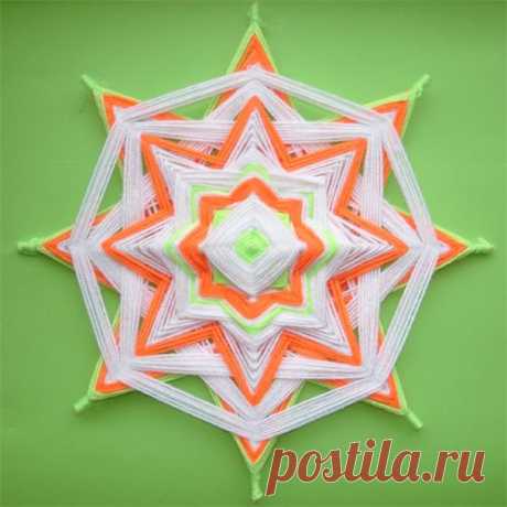 Плетение мандалы из ниток