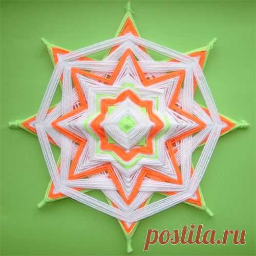Плетение мандалы из ниток