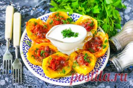 Картофель фаршированный фаршем в духовке рецепт с фото пошагово - 1000.menu