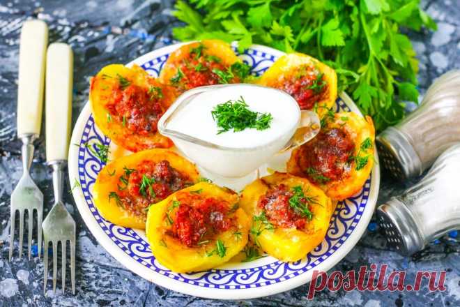 Картофель фаршированный фаршем в духовке рецепт с фото пошагово - 1000.menu