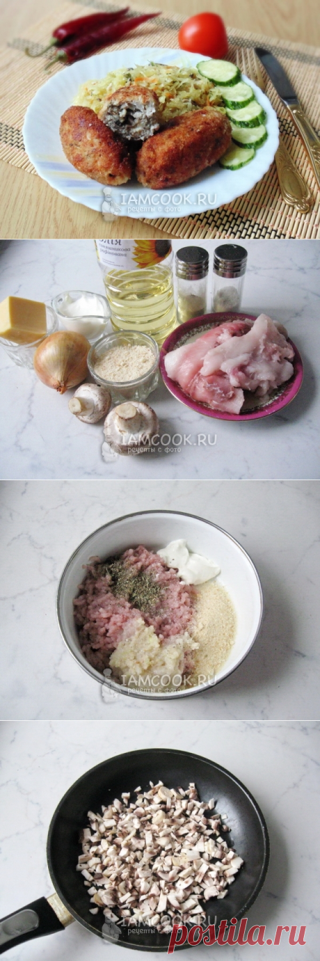 Рыбные зразы с грибами и сыром, рецепт с фото.