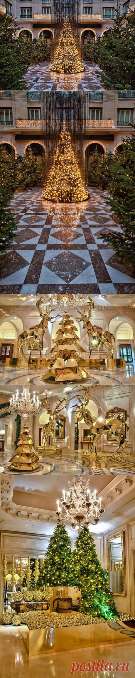 Electric Light Bulb Christmas Tree and Gold Reindeer in Paris - My Modern Metropolis