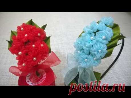 D.I.Y. Organza Hydrangea Flower Headband | MyInDulzens