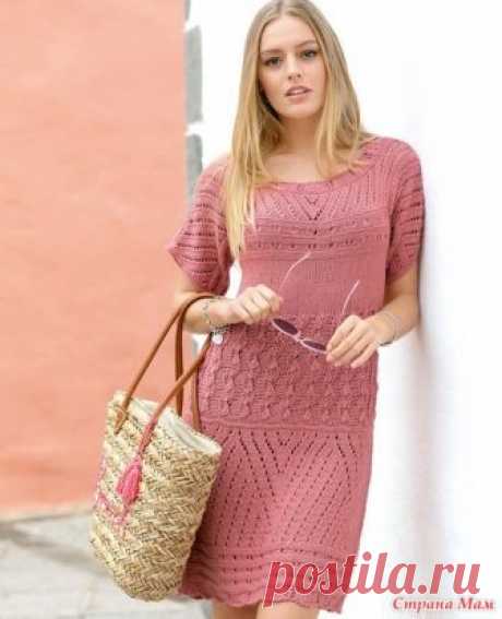 . Розовое женское платье - Вязание - Страна Мам