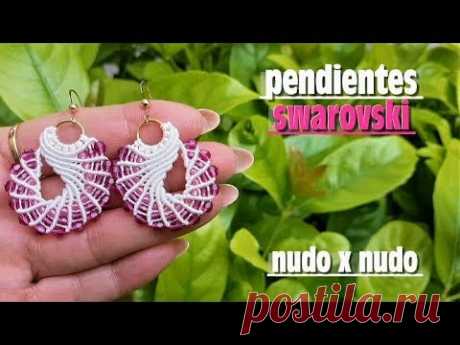 COMO HACER PENDIENTES CON CRISTALES SWAROVSKI - YouTube