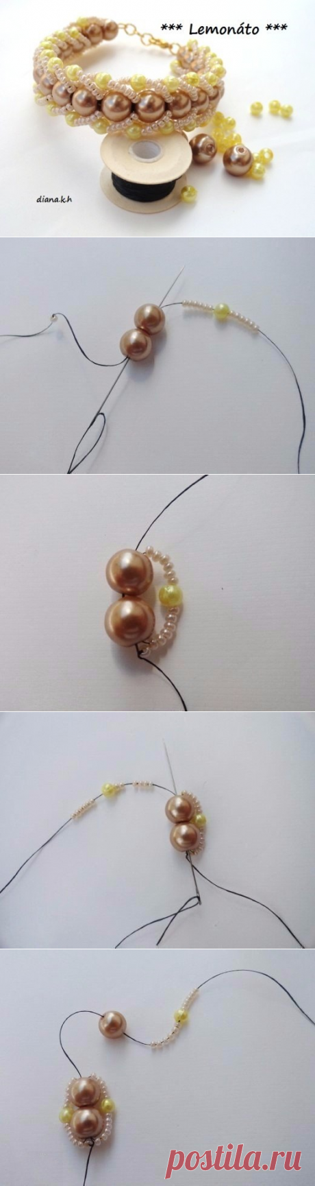 Красивый браслет из бисера и бусин — Сделай сам, идеи для творчества - DIY Ideas